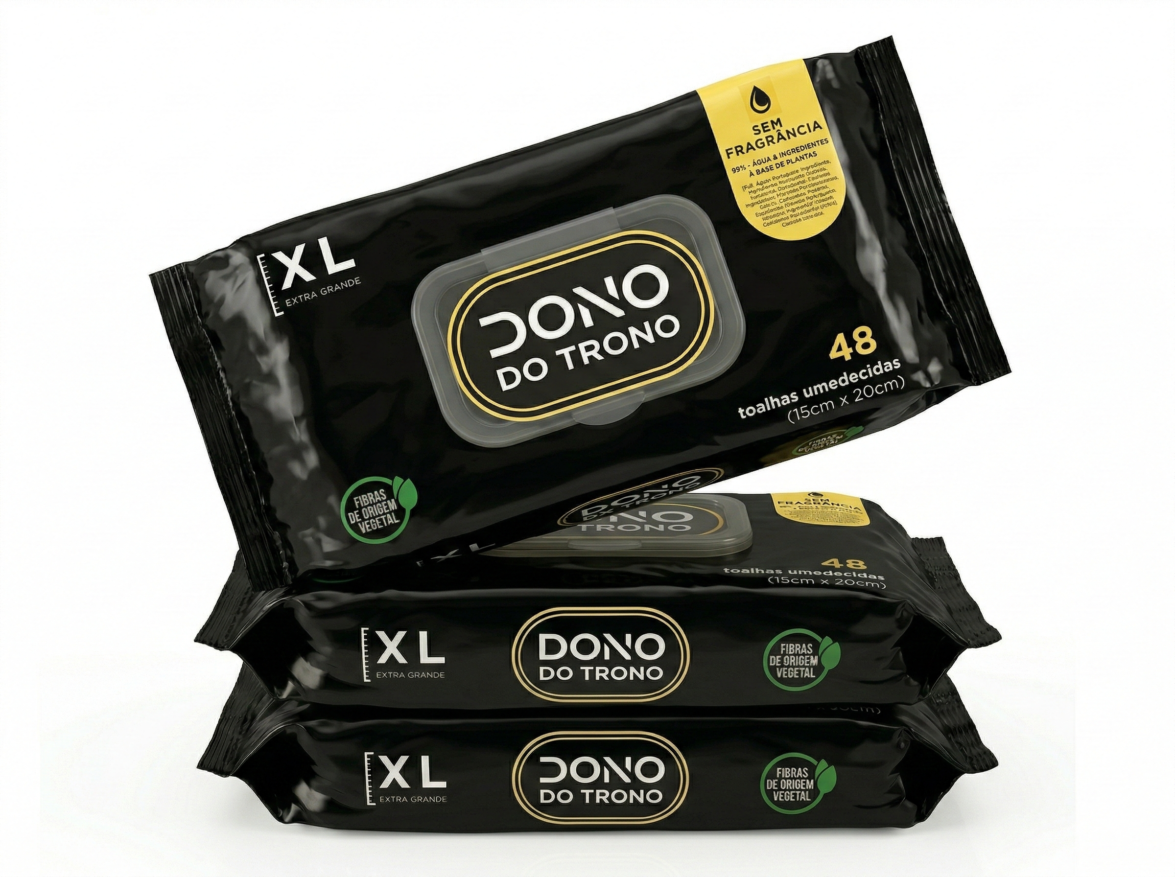 Kit Test Drive — 3 pacotes de lenços umedecidos Dono do Trono